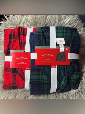 2🆕Wondershop Red & Black Plaid Men's 2-Piece Sleep Set
